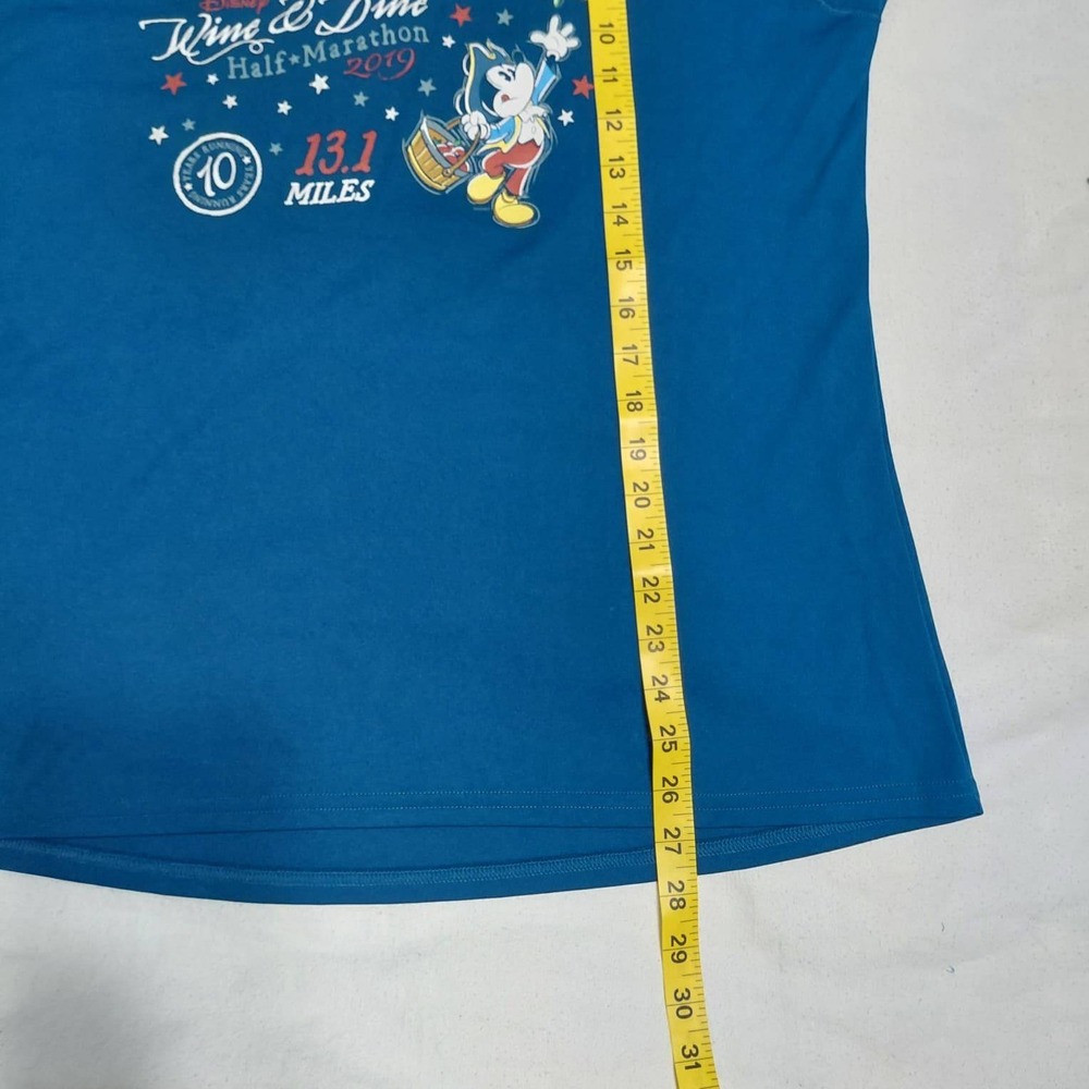 RunDisney Wine & Dine Half Marathon 2019 Mickey Long Sleeve Shirt Blue Mens XL - Picture 5 of 7